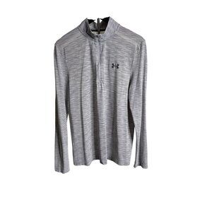 Under Armour HeatGear Men's Light Gray Heather Fitted 1/4 Zip Pullover L